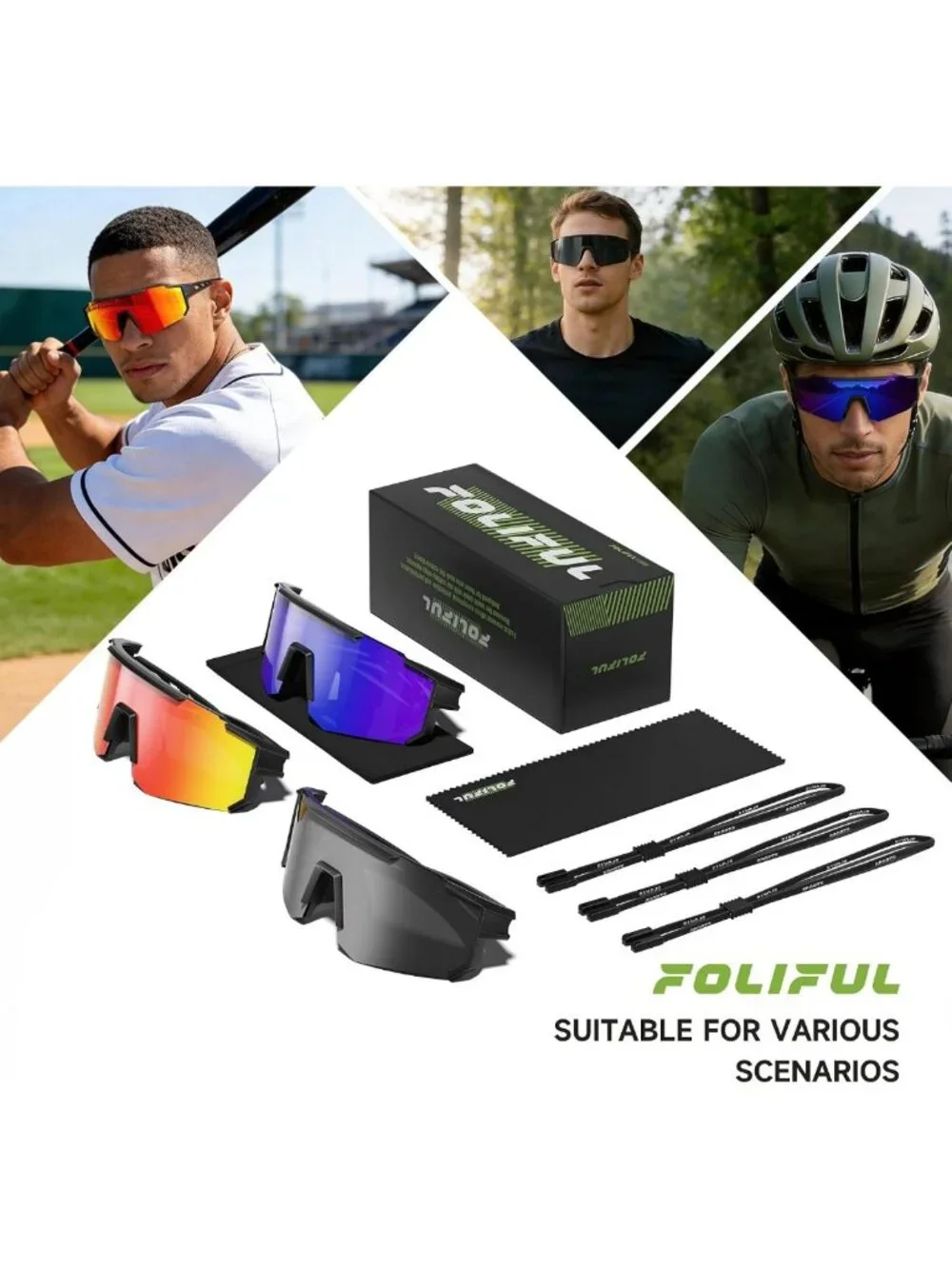 Polarized Sports Sunglasses for Men & Women - Ideal for Running, Cycling